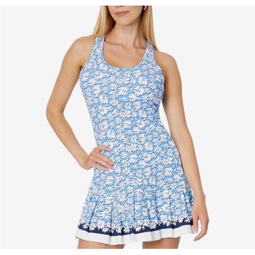 Lilly Pulitzer Blue and White Floral Swim Coverup